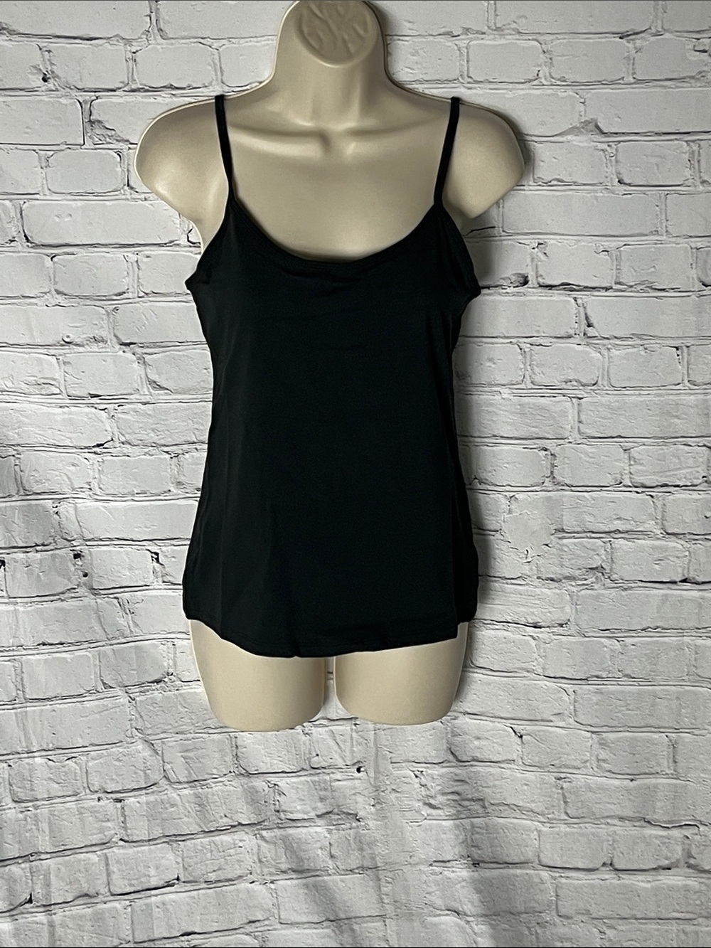 Hanes Black Slim-Strap Scoop Neck Camisole